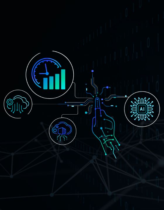 Smart factory with robotic arms and AI automation